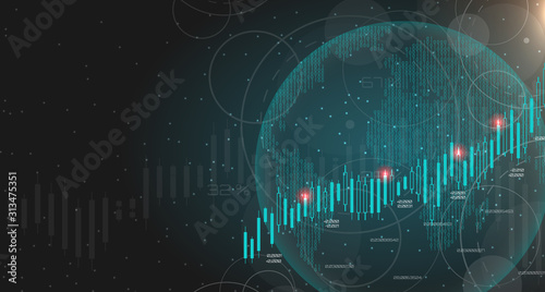 Stock Market or Forex Trading Graph for Financial or Business Background