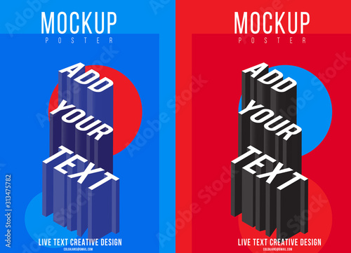 Modern illustrator text mockup/Poster/social media	