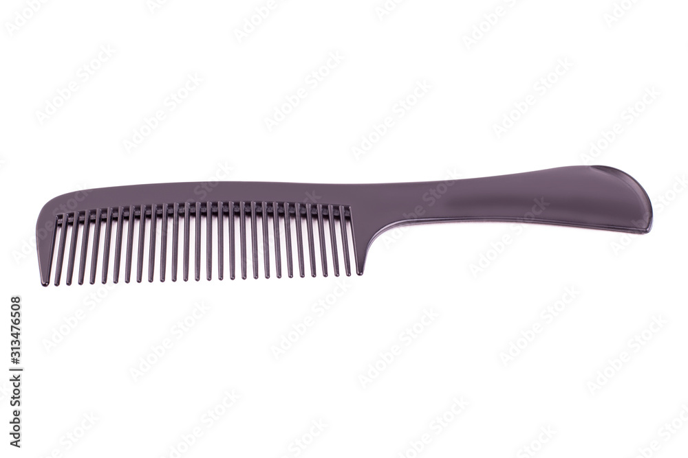Black plastic comb isolated on white background Black plastic comb isolated on white background