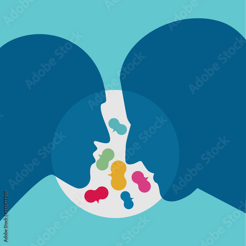 People in discussion. Vector ilustration.