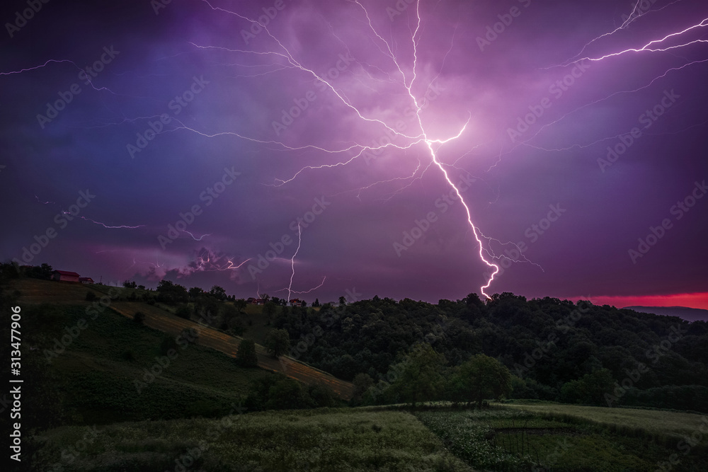 custom made wallpaper toronto digitalThunder storm and lightning hitting ground