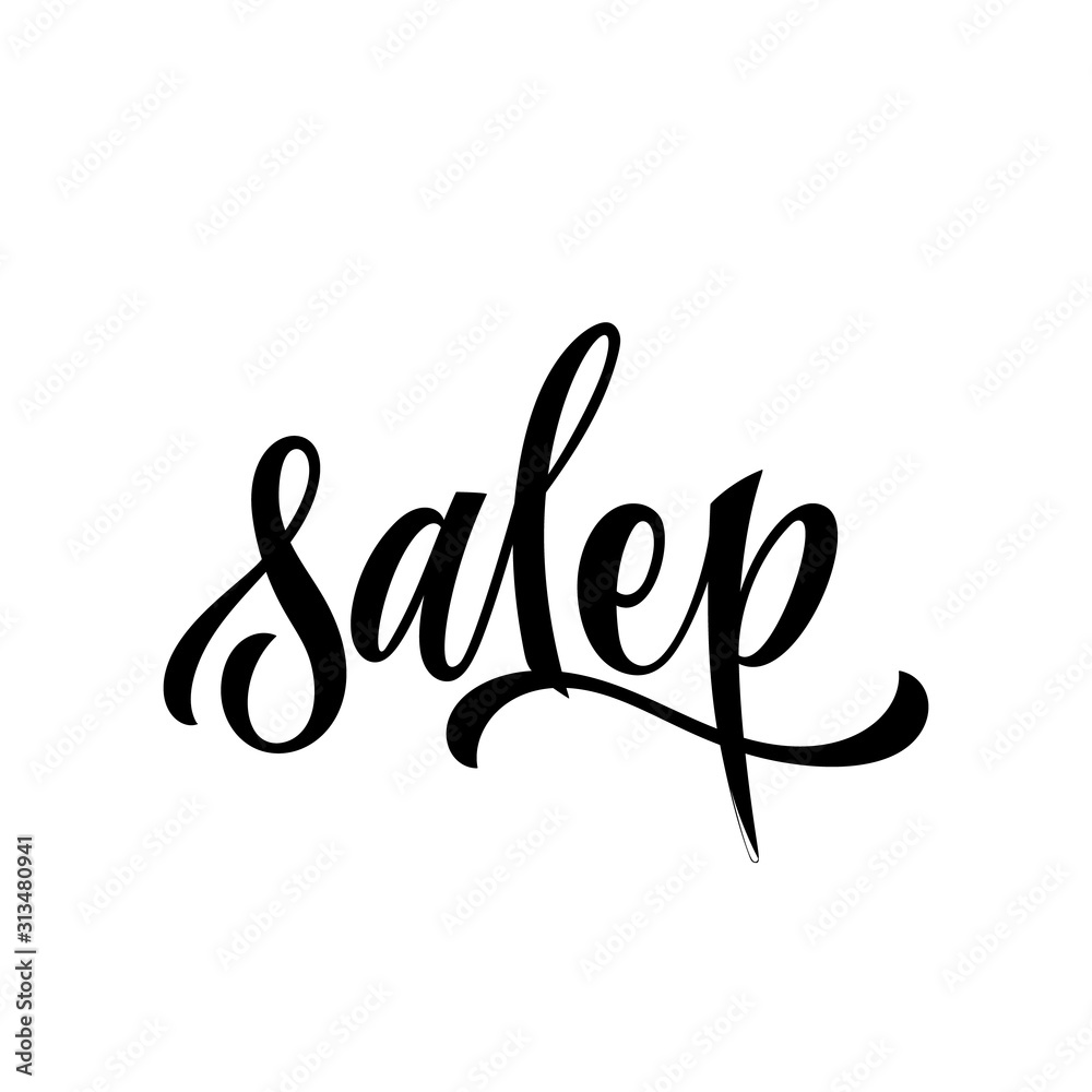 Salep - hand drawn spice label. Isolated calligraphy script style word. Vector lettering design element. Labels, shop design, cafe decore etc Salep - hand drawn spice label. Isolated calligraphy script style word. Vector lettering design element. Labels, shop design, cafe decore etc