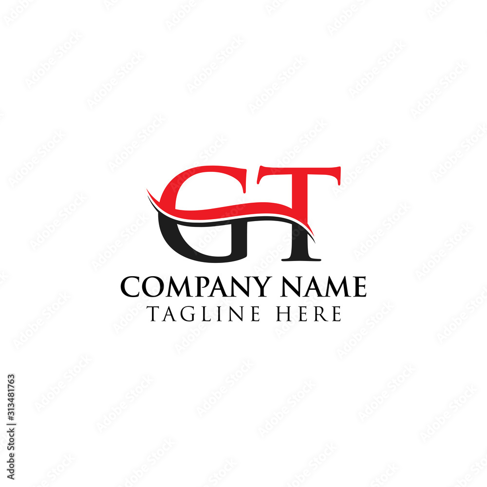 GT letter Type Logo Design vector Template. Abstract Letter GT logo Design