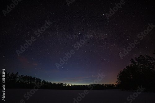 one million stars during the sunrise, Sweden. long exposure. Milky way © Tatiana