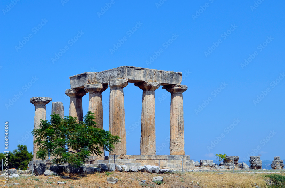 Acropolis Temple of Apollo in Ancient Corinth