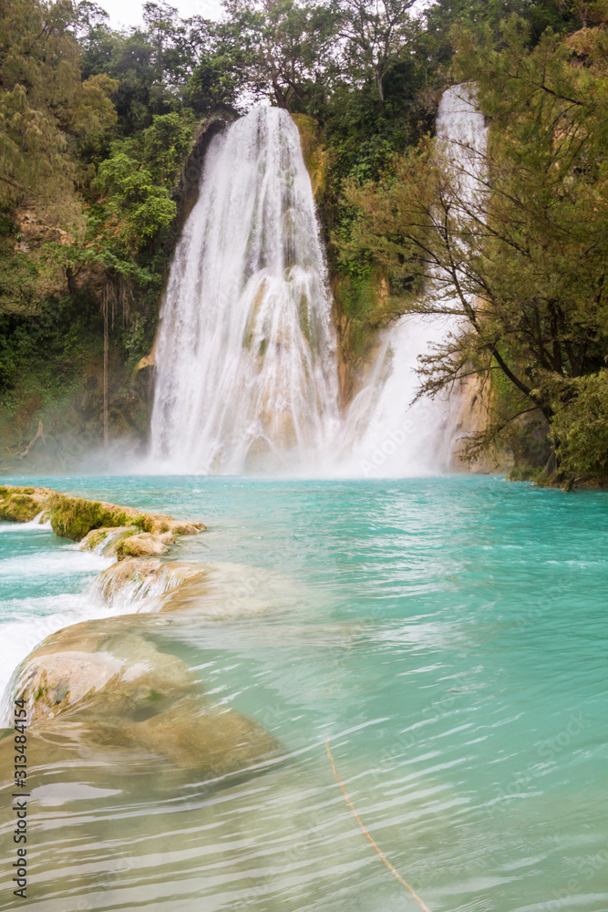 Amazing waterfall in the middle of san luis potosi, Mexico Amazing waterfall in the middle of san luis potosi, Mexico