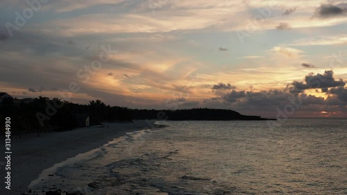 Playa Esmeralda at sunset, Holguin Province, Cuba photo