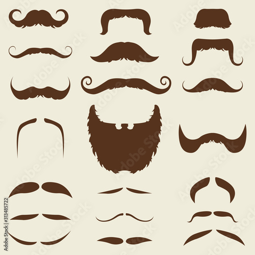 Vector vintage mustache collection