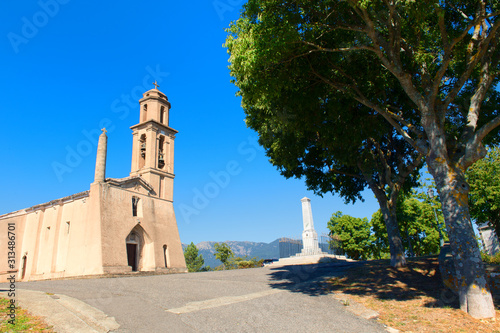 Church in little Corsican mountain village photo