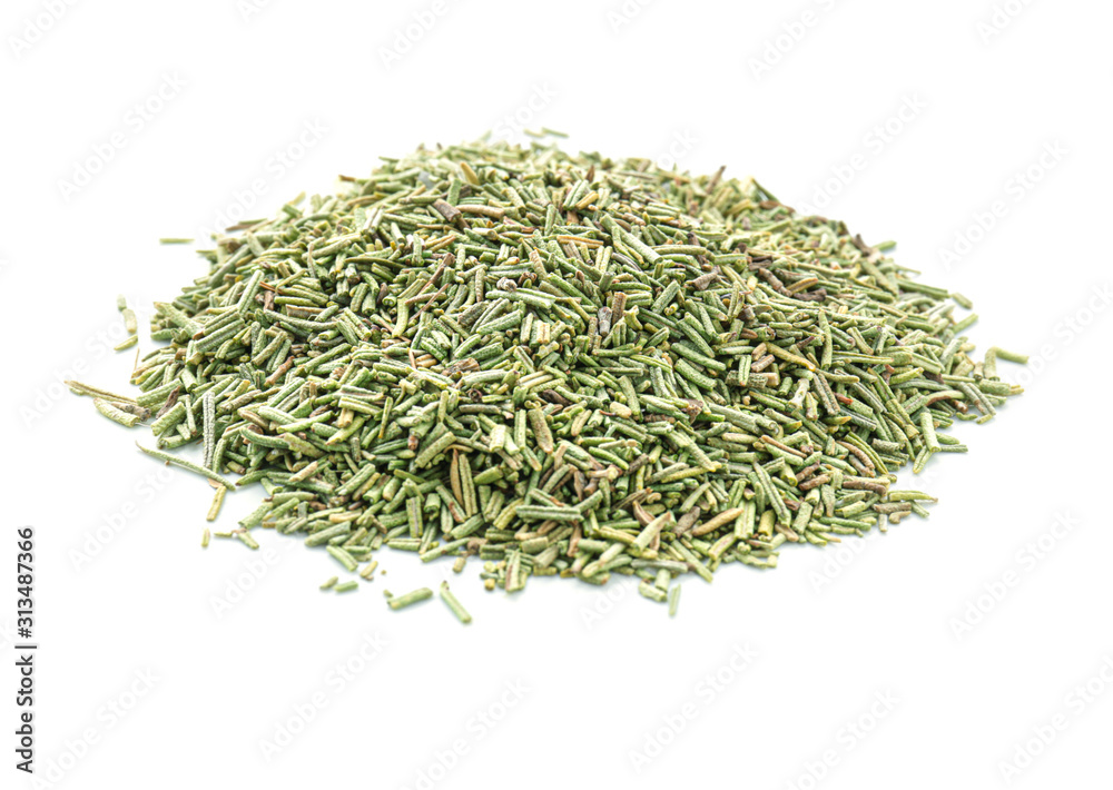 Dried rosemary on white background Dried rosemary on white background