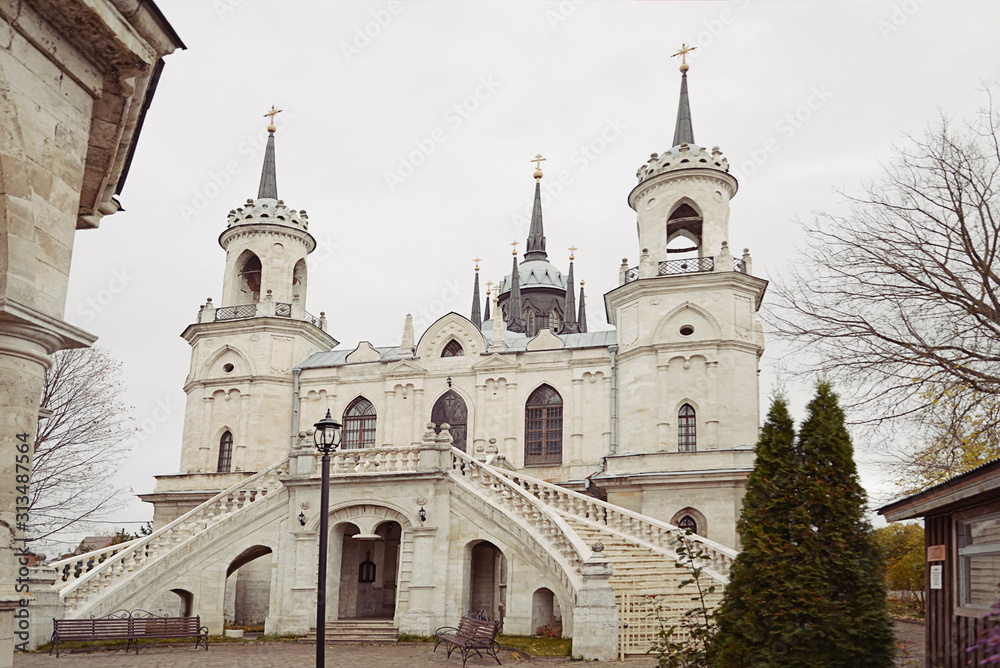 Old russian neogotic church