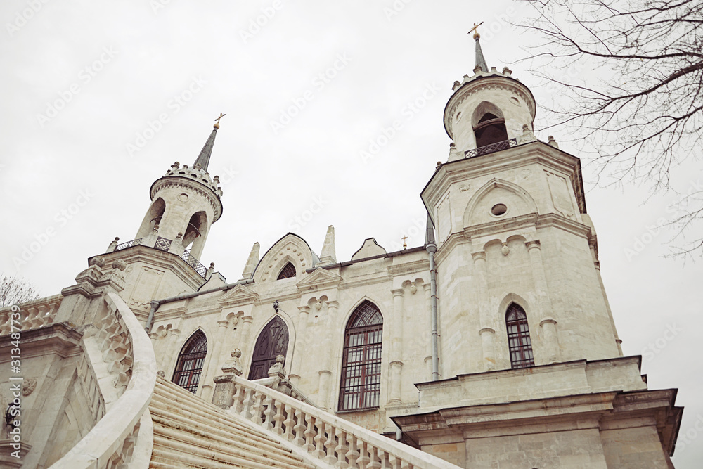 Old russian neogotic church