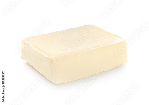 Fresh butter on white background