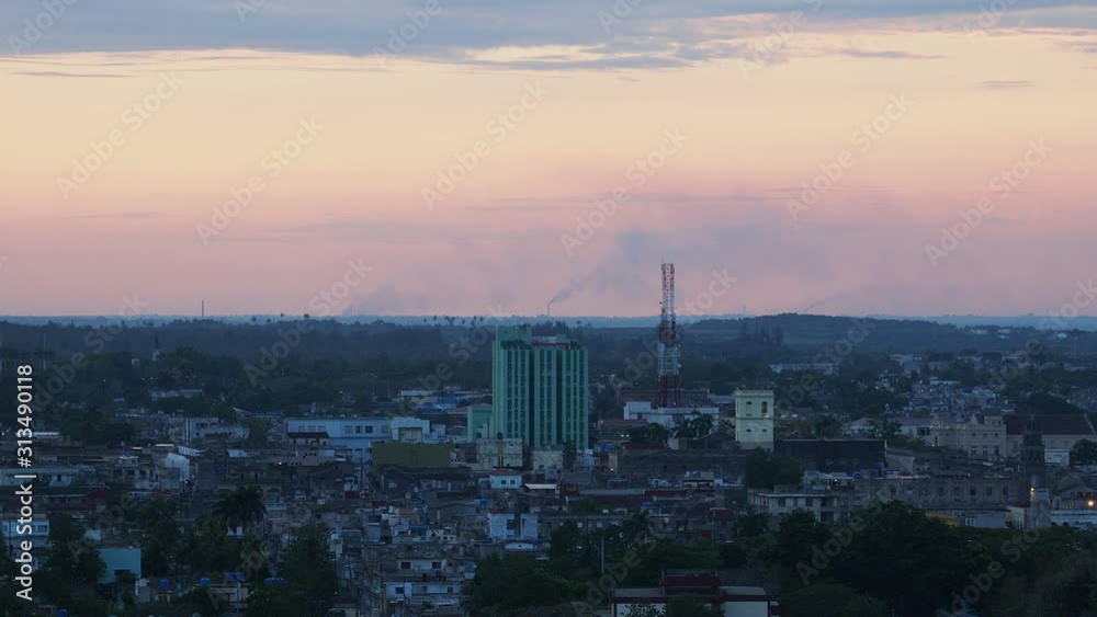 Cityscape at dusk seen from Loma del Capiro, Santa Clara, Villa Clara Province, Cuba Cityscape at dusk seen from Loma del Capiro, Santa Clara, Villa Clara Province, Cuba