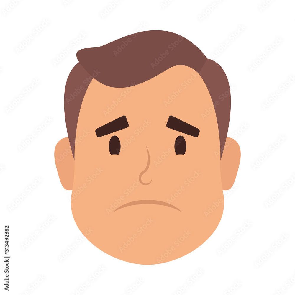 young man head avatar character icon young man head avatar character icon
