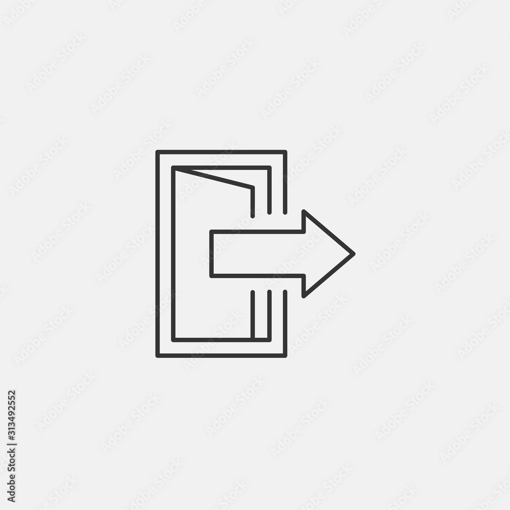 exit door icon vector illustration symbol exit door icon vector illustration symbol