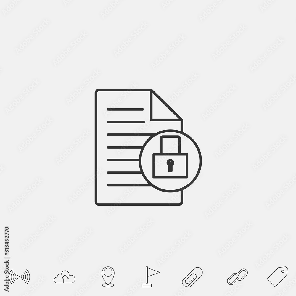 encrypted document icon vector illustration symbol encrypted document icon vector illustration symbol