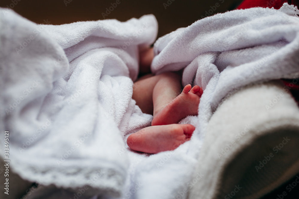 Little feet, focus on the right foot