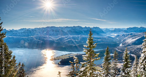 Mountain View from a Bavarian Top Point to the Walchensee photo