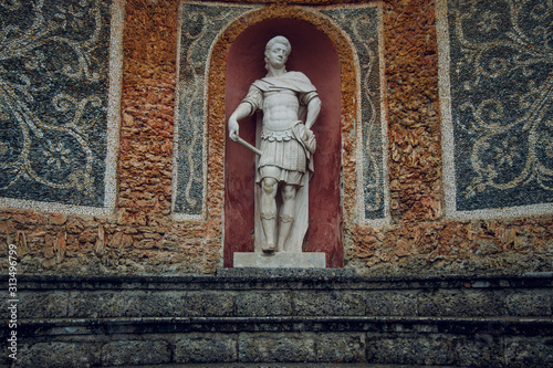 antique marble sculpture of poet in roman clothes ancient art amphitheater object © Артём Князь