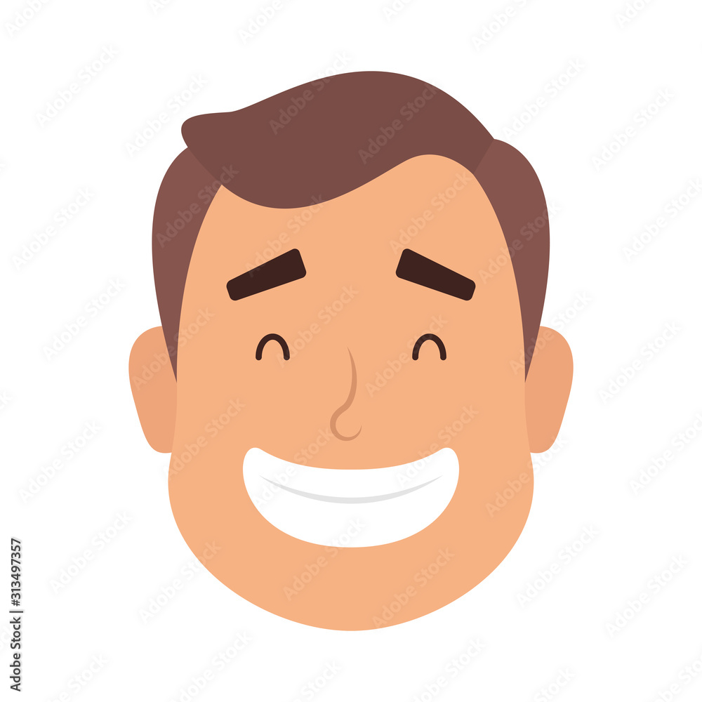 young man head avatar character icon young man head avatar character icon