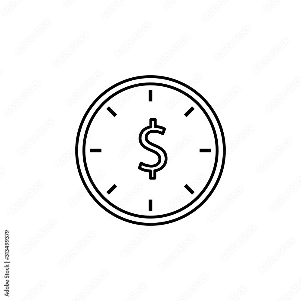 time is money icon. Simple thin line, outline vector of banking icons for ui and ux, website or mobile application time is money icon. Simple thin line, outline vector of banking icons for ui and ux, website or mobile application