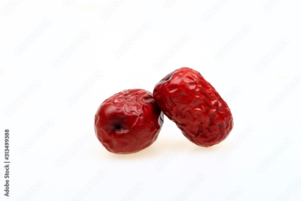 Red dates isolated on a white background Red dates isolated on a white background