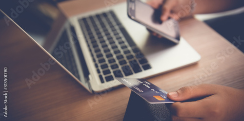 Enter credit card information for online shopping.