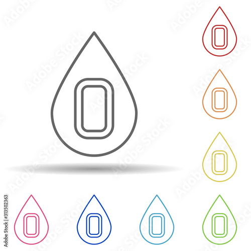 Blood, type, blood donation in multi color style icon. Simple thin line, outline vector of blood donation icons for ui and ux, website or mobile application