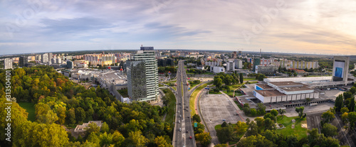 Aerial view of Bratislava city center, Slovakia