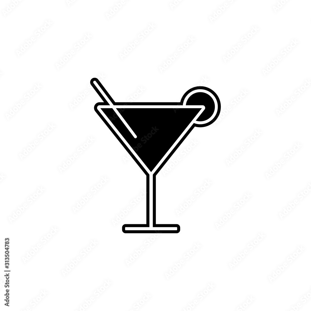 cocktail glass icon. Simple glyph, flat vector of kitchen icons for ui and ux, website or mobile application
