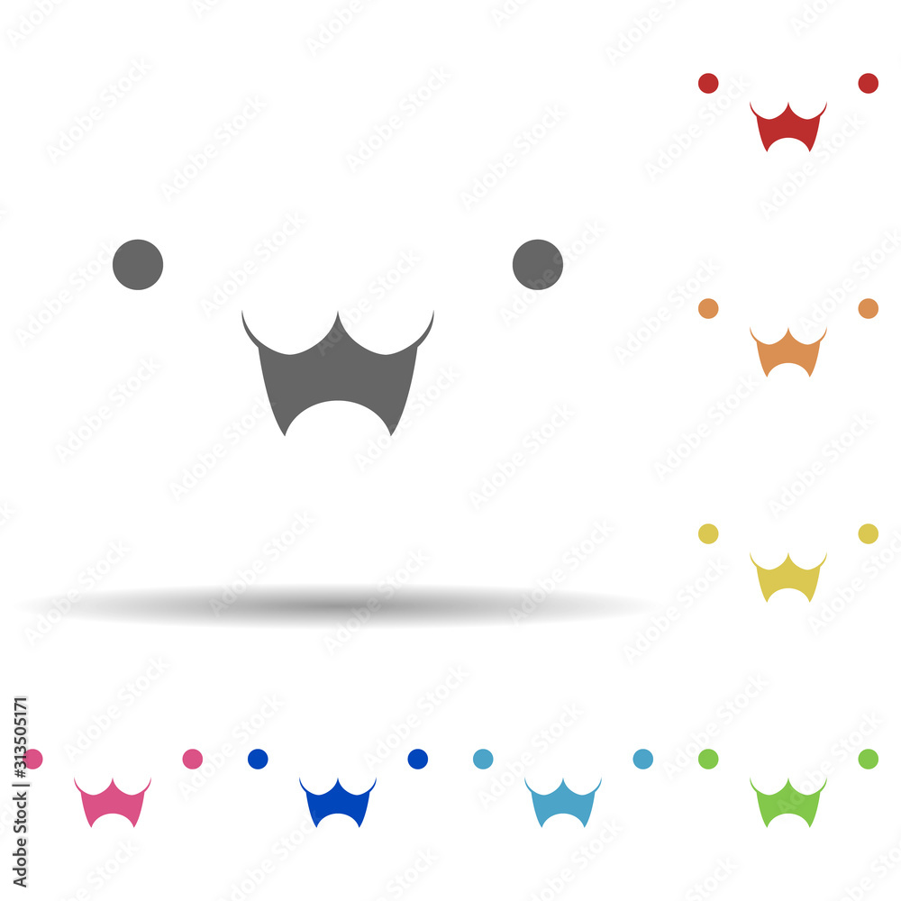 Fototapeta premium Show teeth face in multi color style icon. Simple thin line, outline vector of smile icons for ui and ux, website or mobile application