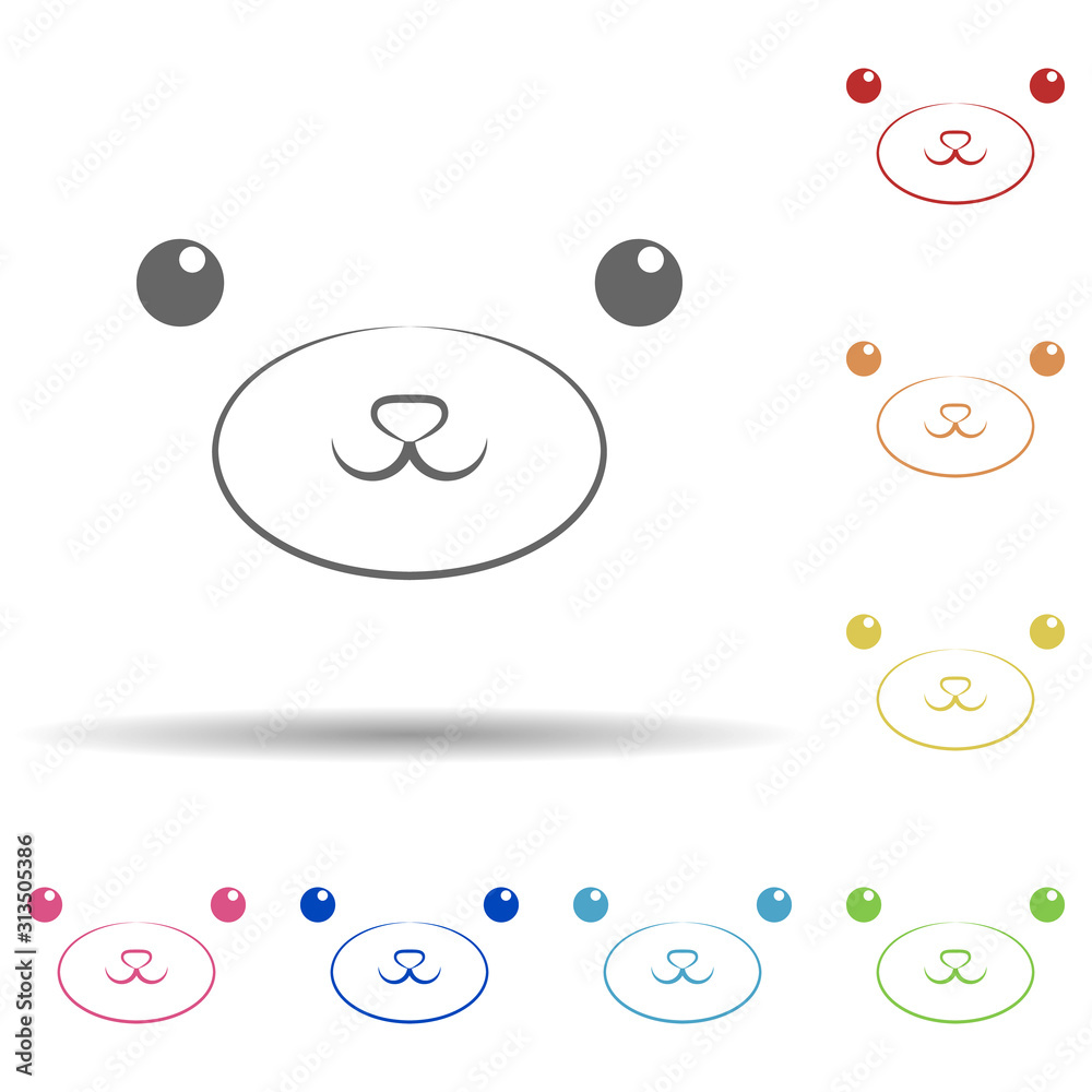 Smile panda face in multi color style icon. Simple thin line, outline  vector of smile icons for ui and ux, website or mobile application Stock  Vector | Adobe Stock