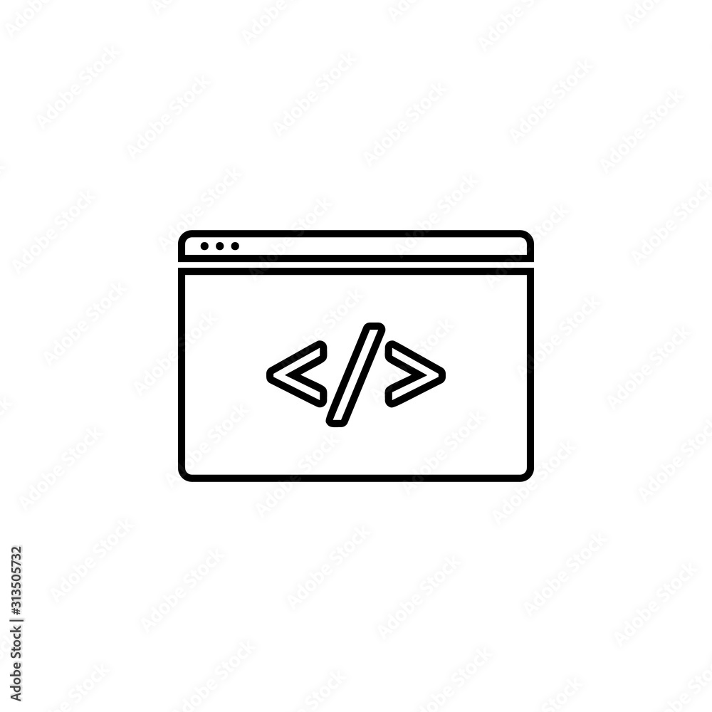 browser icon. Simple thin line, outline vector of web icons for ui and ux, website or mobile application browser icon. Simple thin line, outline vector of web icons for ui and ux, website or mobile application