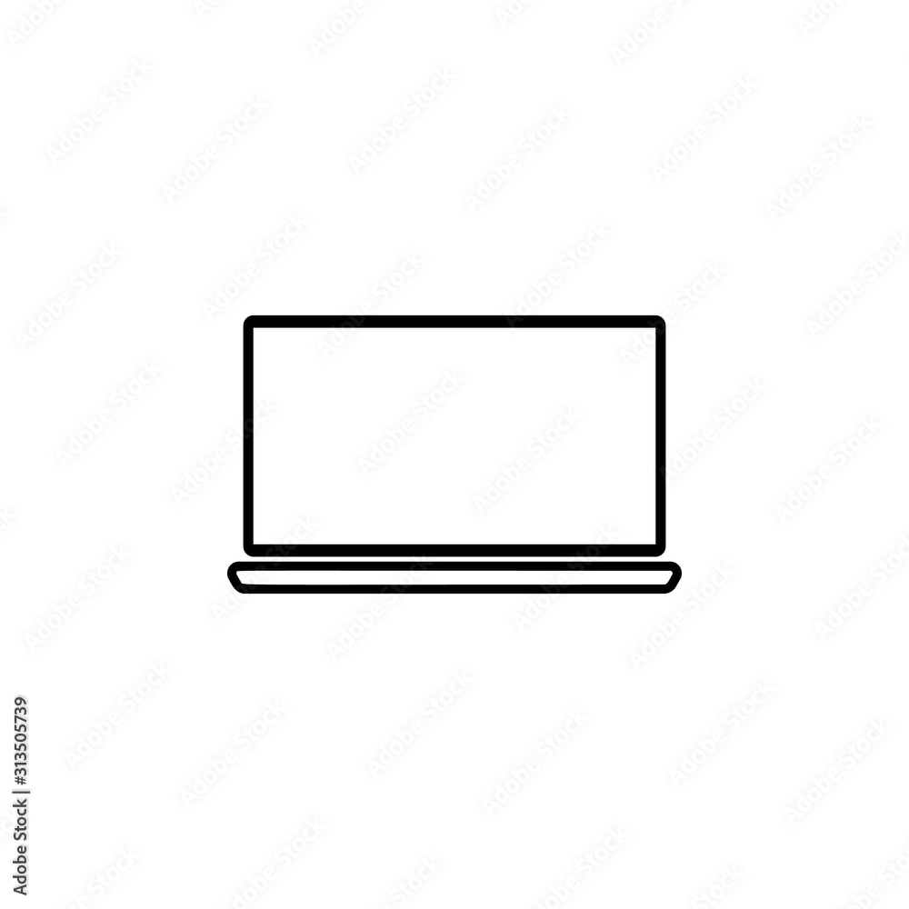 laptop icon. Simple thin line, outline vector of web icons for ui and ux, website or mobile application