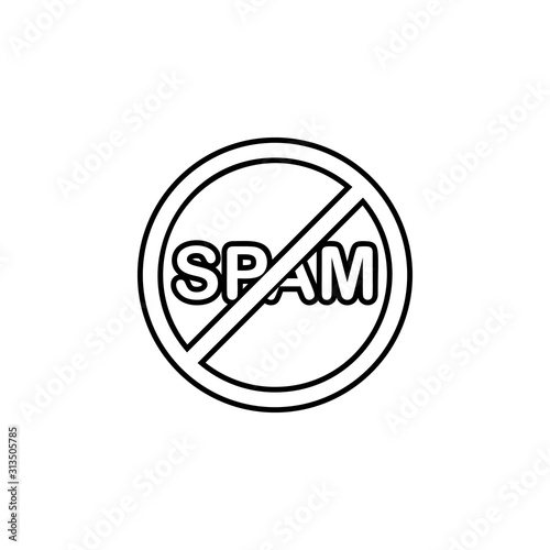 ban on spam icon. Simple thin line, outline vector of web icons for ui and ux, website or mobile application