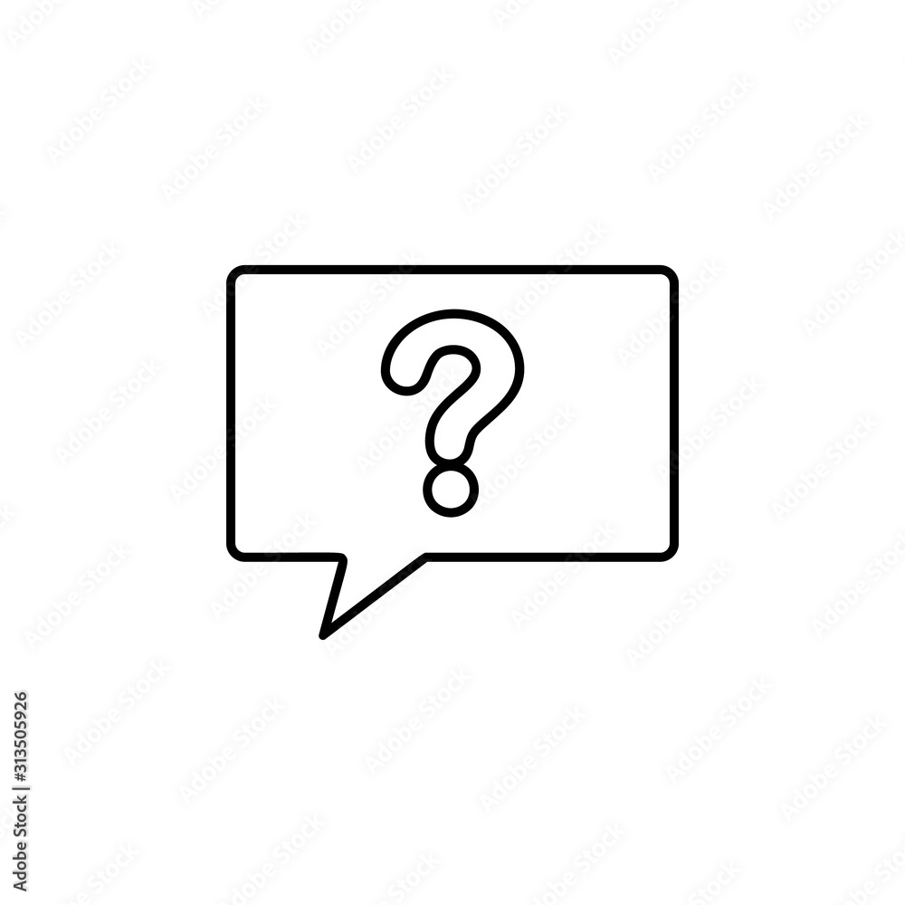 question icon. Simple thin line, outline vector of web icons for ui and ux, website or mobile application question icon. Simple thin line, outline vector of web icons for ui and ux, website or mobile application