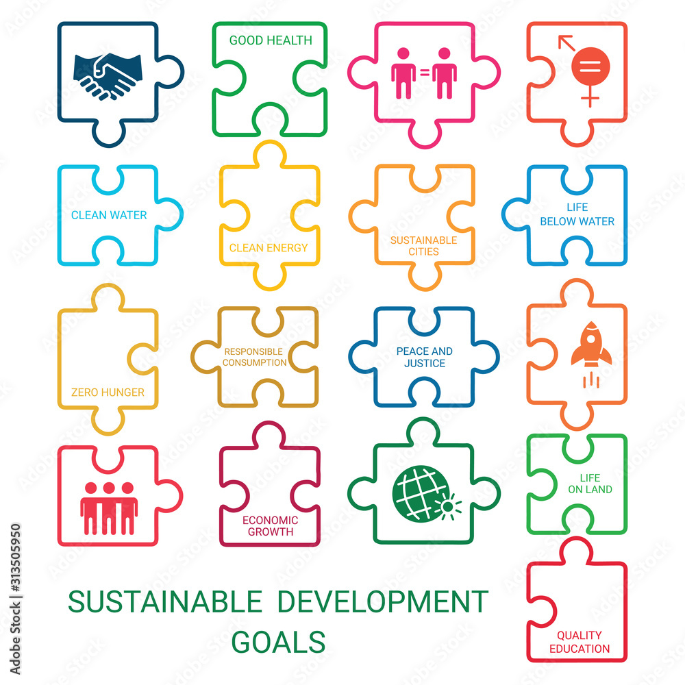 Puzzle. Sustainable Development Goals.