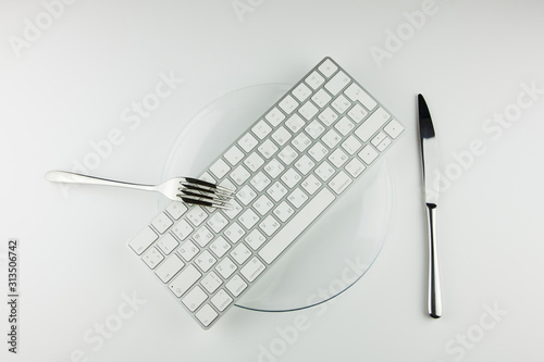 vector illustration of a keyboard and fork photo