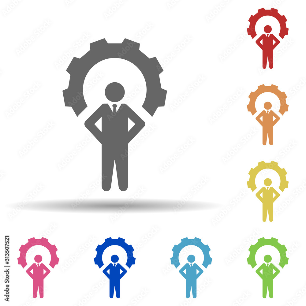 gear, leader, setting, business multi color style icon. Simple glyph, flat vector of business icons for ui and ux, website or mobile application gear, leader, setting, business multi color style icon. Simple glyph, flat vector of business icons for ui and ux, website or mobile application
