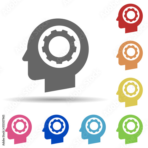 worker, setting, business, man multi color style icon. Simple glyph, flat vector of business icons for ui and ux, website or mobile application