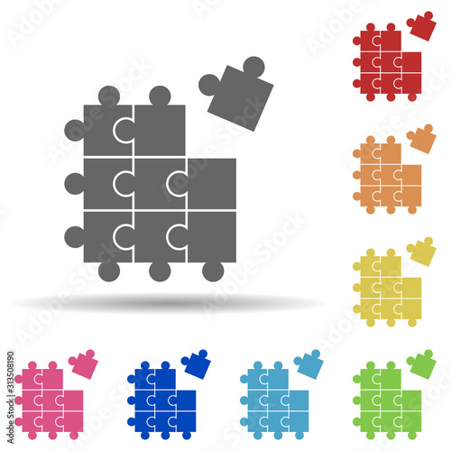 Puzzle, conform in multi color style icon. Simple glyph, flat vector of business icons for ui and ux, website or mobile application
