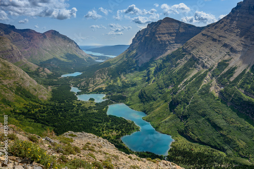 Lakes Stretch Across Valley in Montana Wilderness