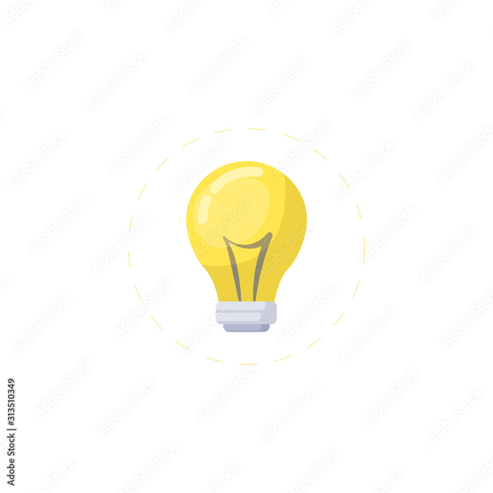bulb flat illustration on white background bulb flat illustration on white background