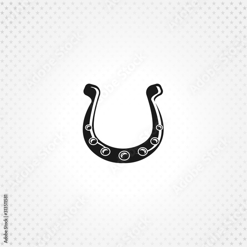horseshoe icon on white background