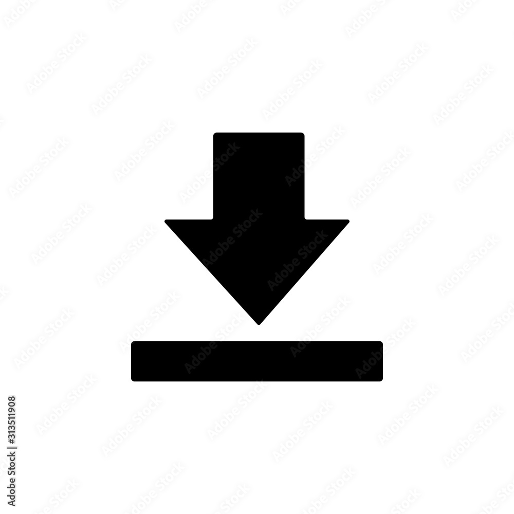 Arrow download icon. Simple pointer icons for ui and ux, website or mobile application Arrow download icon. Simple pointer icons for ui and ux, website or mobile application