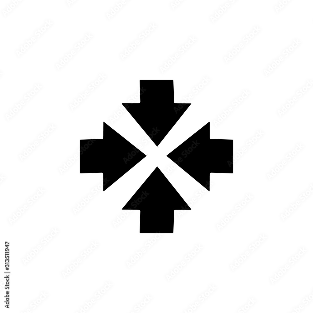 Arrow shrink icon. Simple pointer icons for ui and ux, website or mobile application Arrow shrink icon. Simple pointer icons for ui and ux, website or mobile application