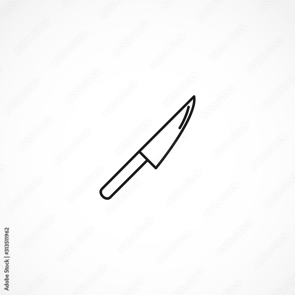 kitchen knife icon on white background kitchen knife icon on white background