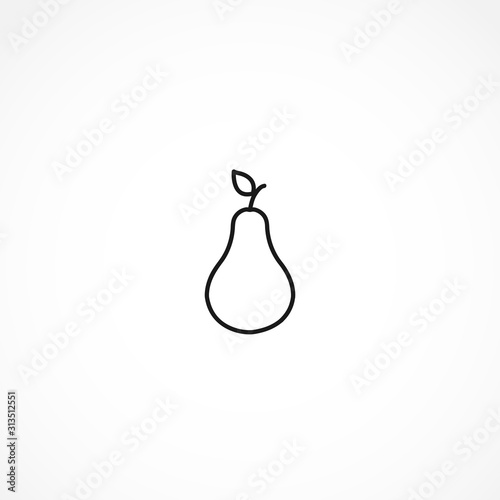 pear icon on white background