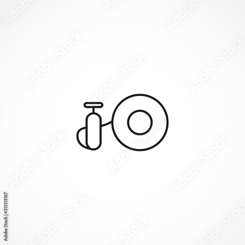 inflate tire icon on white background
